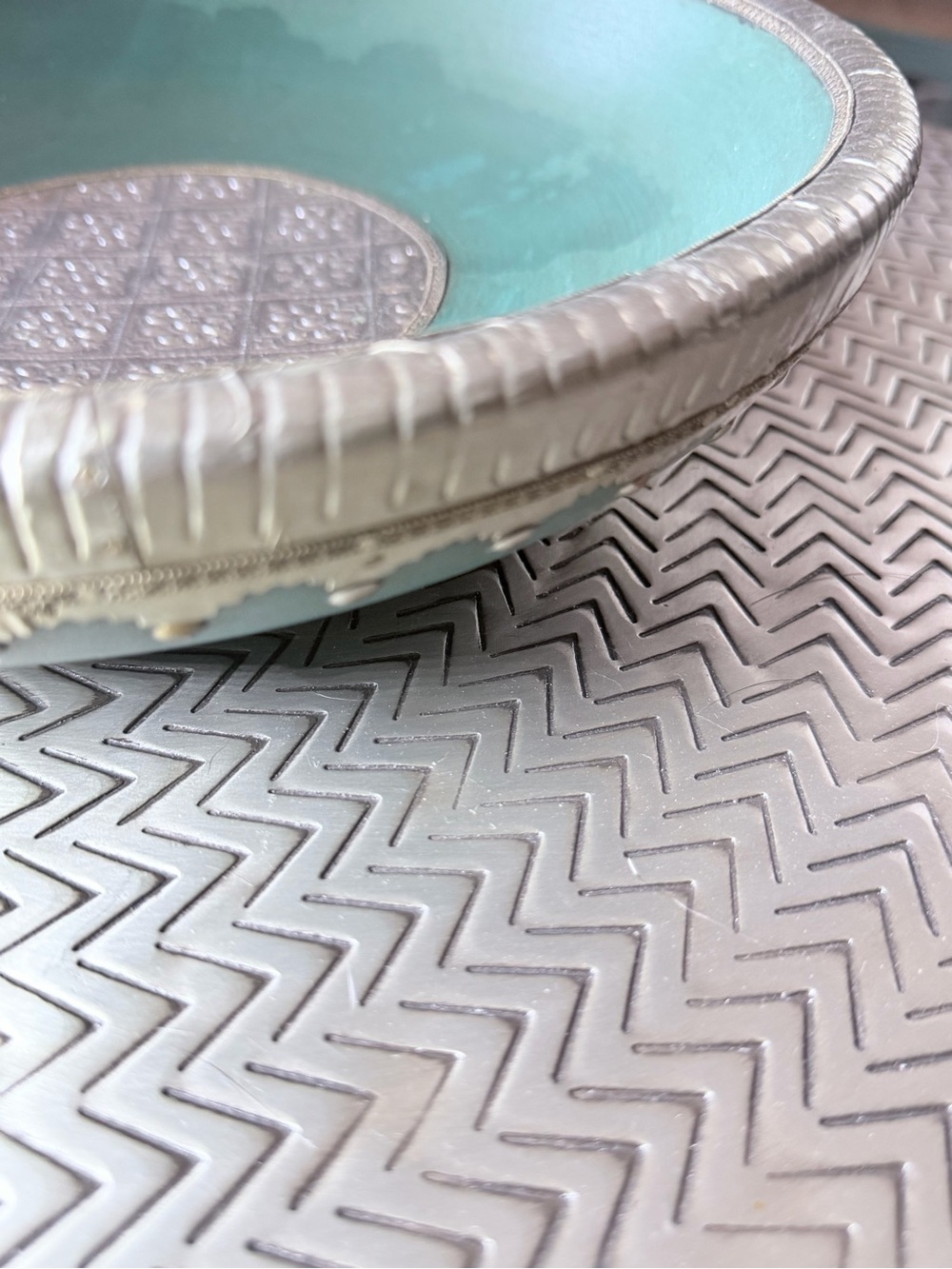 Anthropologie Zodax Le Souk Turkish Bowl Teal Silver